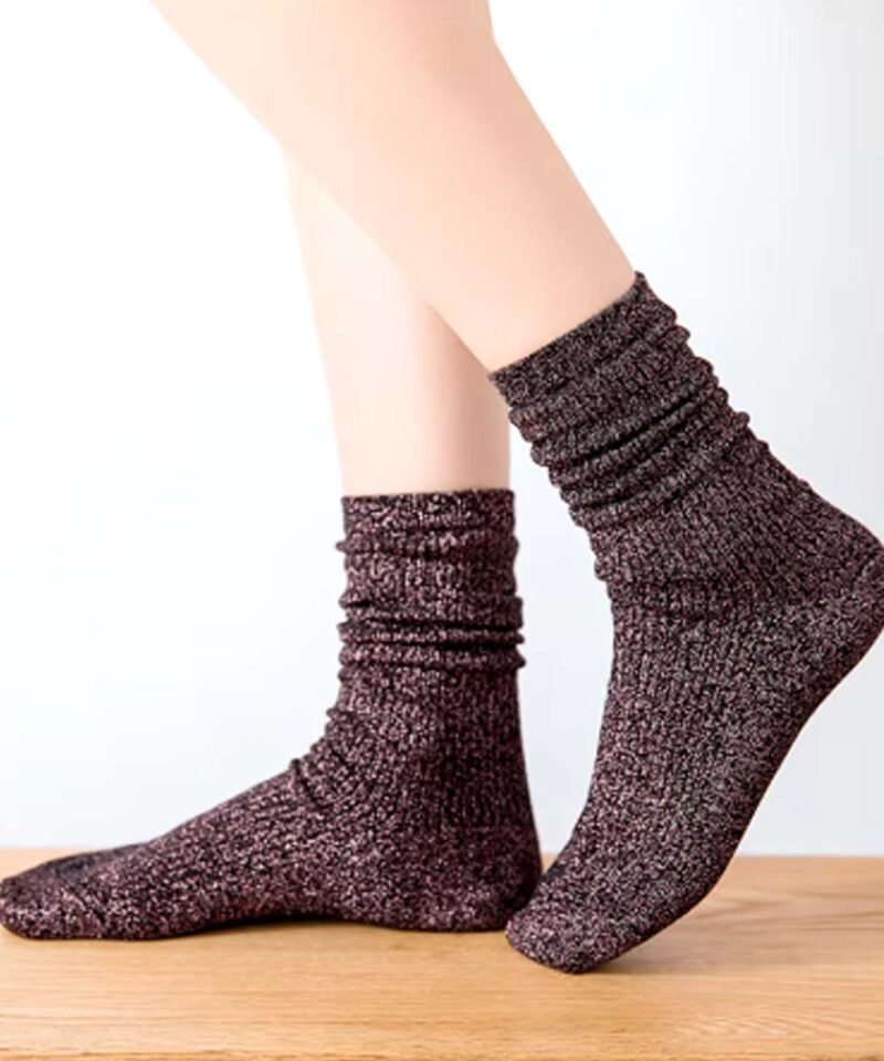 TRS - Chaussettes lurex côtelées Violet