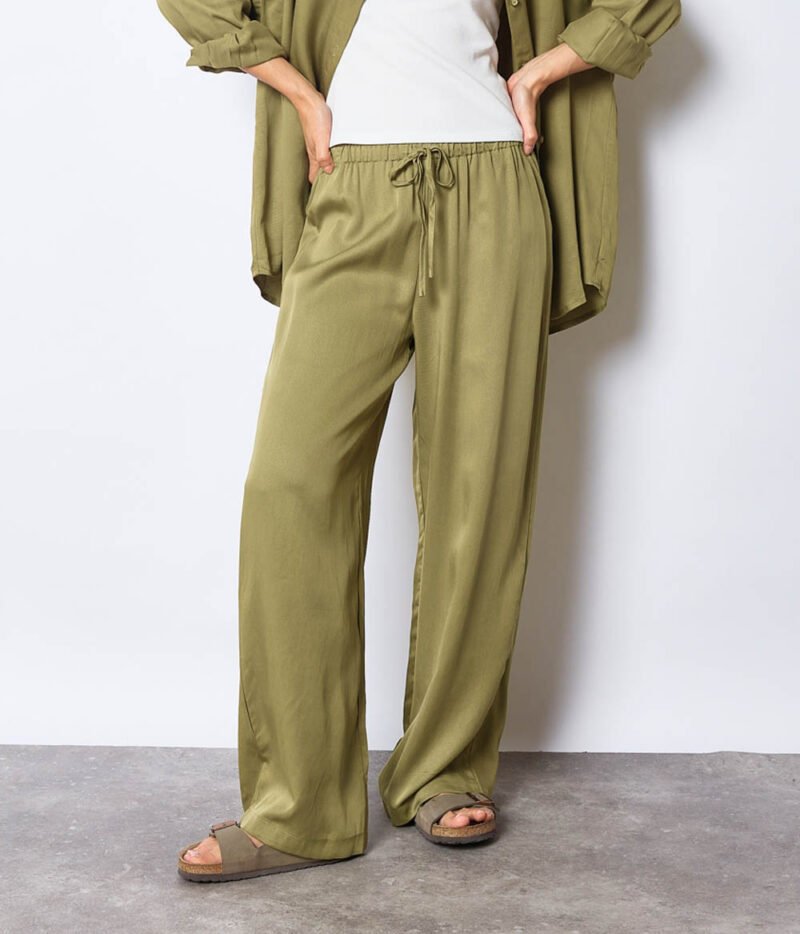 Pantalon lyocell Kaki