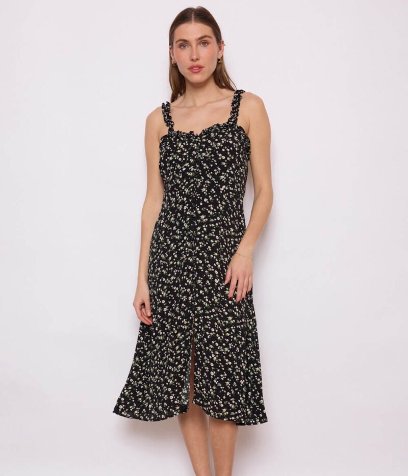 Robe Flowers Noire
