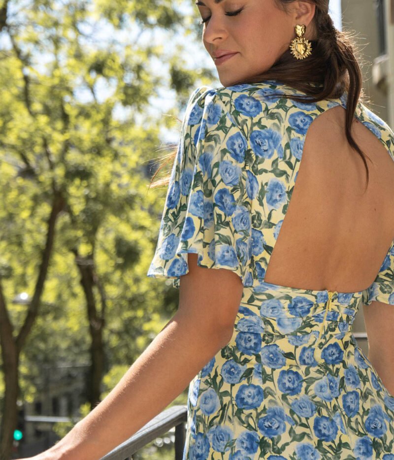 Robe longue à fleurs bleues – Image 5