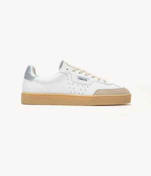 Faguo - Baskets Lumbo Cuir Blanc Argenté