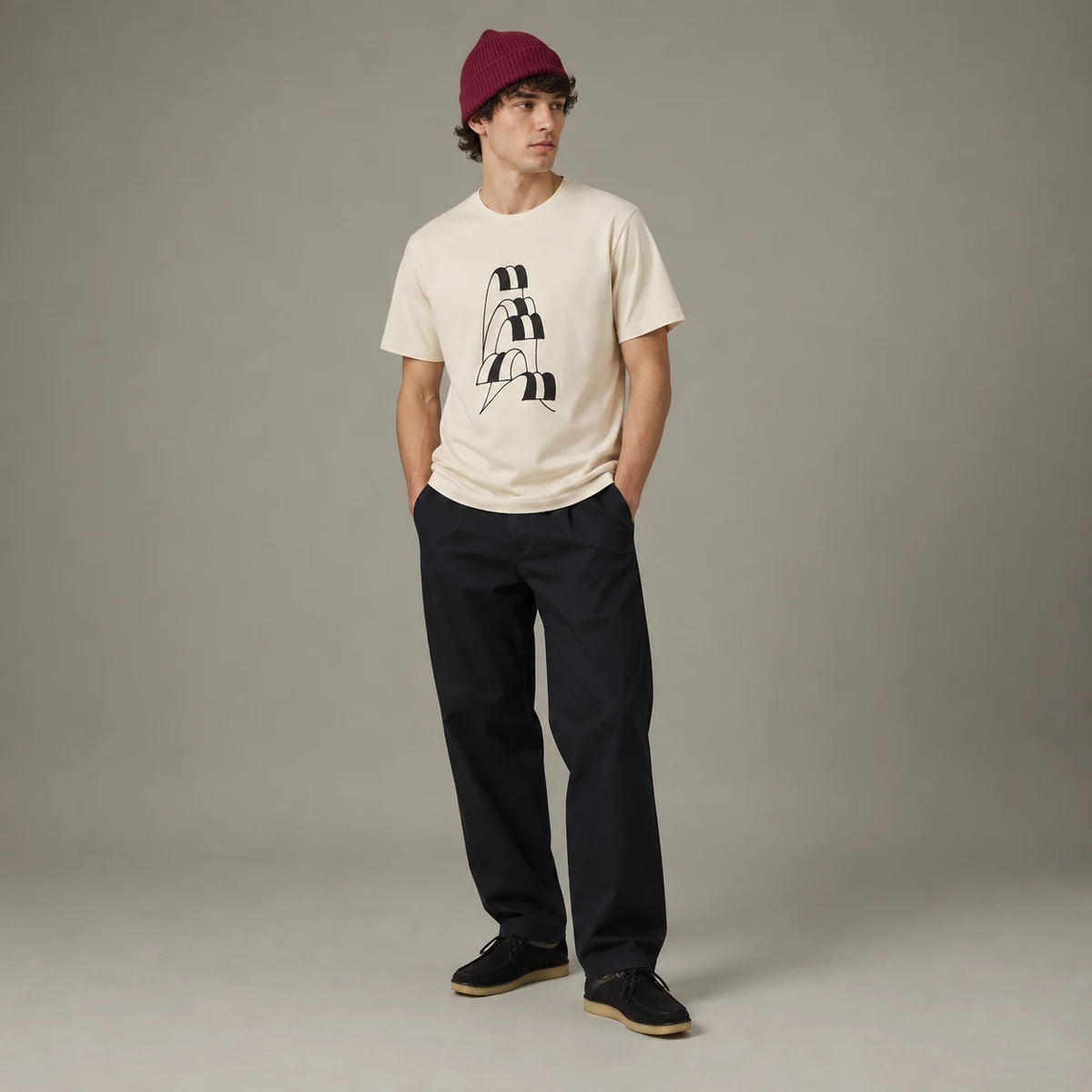 T-shirt Wave Ivory Bask in the Sun porté homme