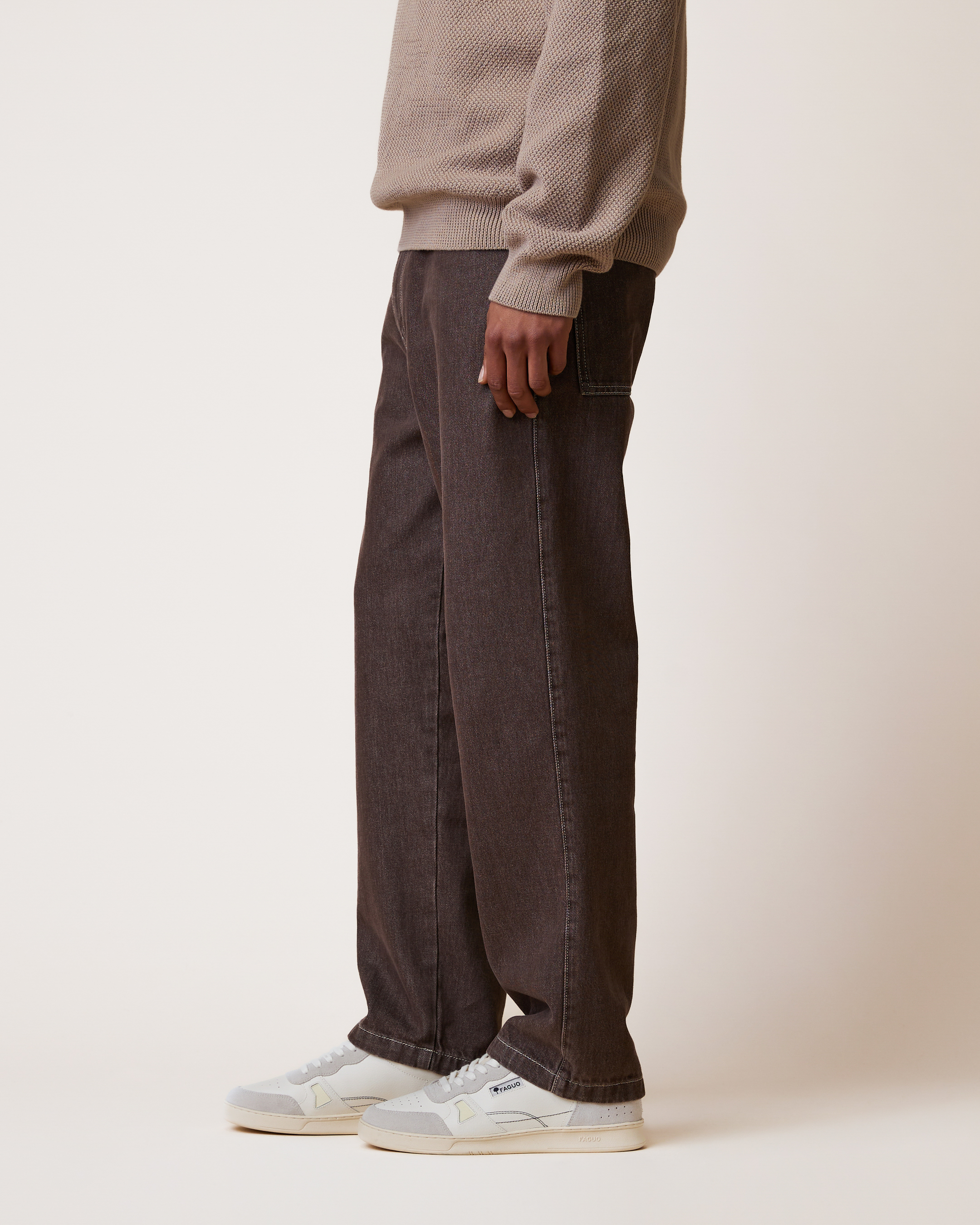 Faguo – Jean Denim Loose Chocolat – Image 2