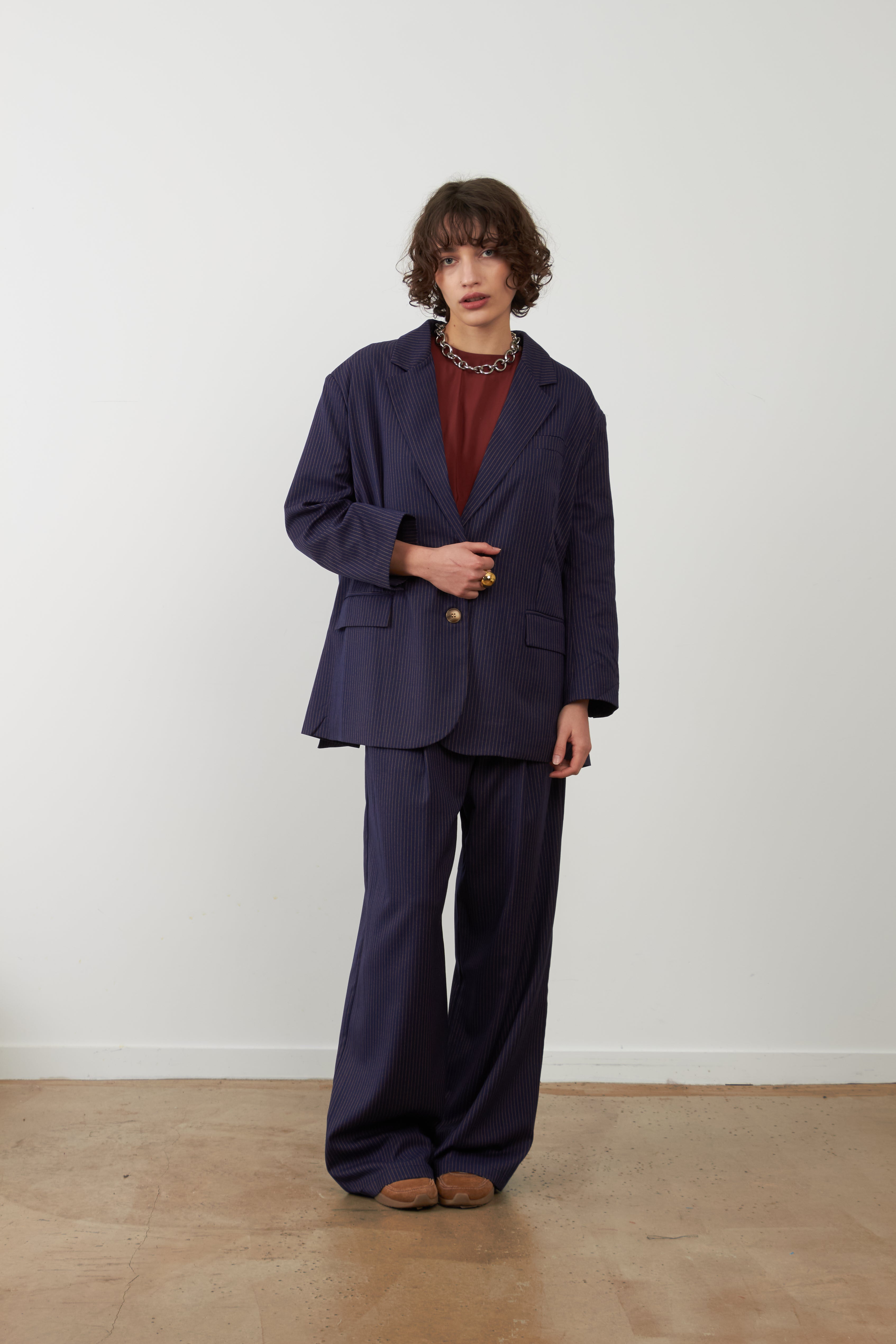 Orfeo – Blazer Rooster Navy Rayures – Image 2